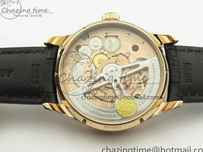 MIROTIME 0116 Portuguese Tourbillon IW5046 RG ZF Best Edition Gray Dial on Black Leather Strap SmoothTexture 7142